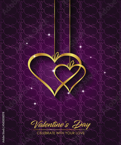 Elegant classic valentine's day background. Idea for important invitation, poster or flyer.