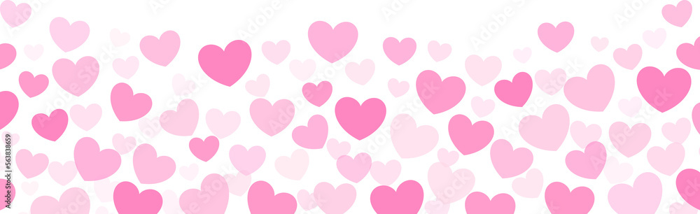 pink  heart border, png with transparent background