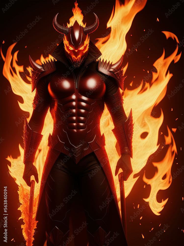 Fototapeta premium Devil scream character as a red demon or monster. Generative AI