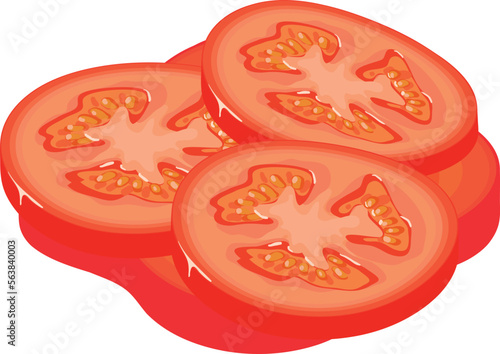 Red vegetable icon isometric vector. Chopped fresh red pepper and tomato icon. Organic food, healthy lifestyle