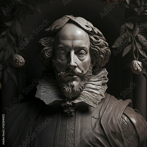 Stone portrait of William Shakespeare photo