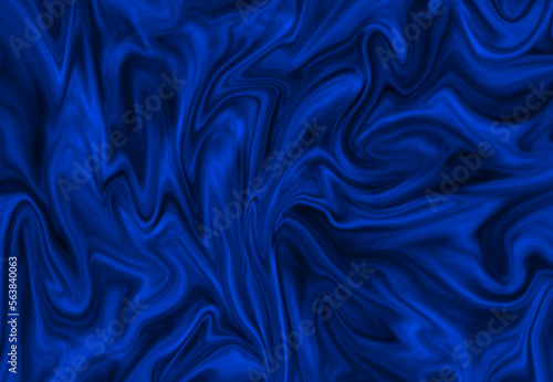Abstract Blue and Black Liquid, Blue Fabric, Blue Marble, Blue Pattern Vector Background with Swirls and Waves. Extraordinary Blue Color Illustration for Design.