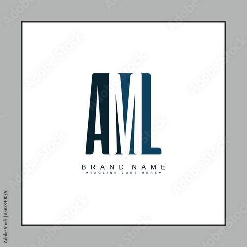 Initial Letter AML Logo - Simple Business Logo for Alphabet A, M and L