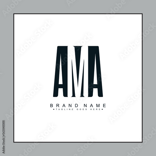 Minimal Business logo for Alphabet AMA - Initial Letter A, M and A