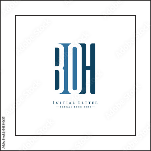 Initial Letter BOH Logo - Minimal Business Logo for Alphabet B, O and H