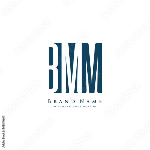 Initial Letter BMM Logo - Simple Business Logo for Alphabet BMM