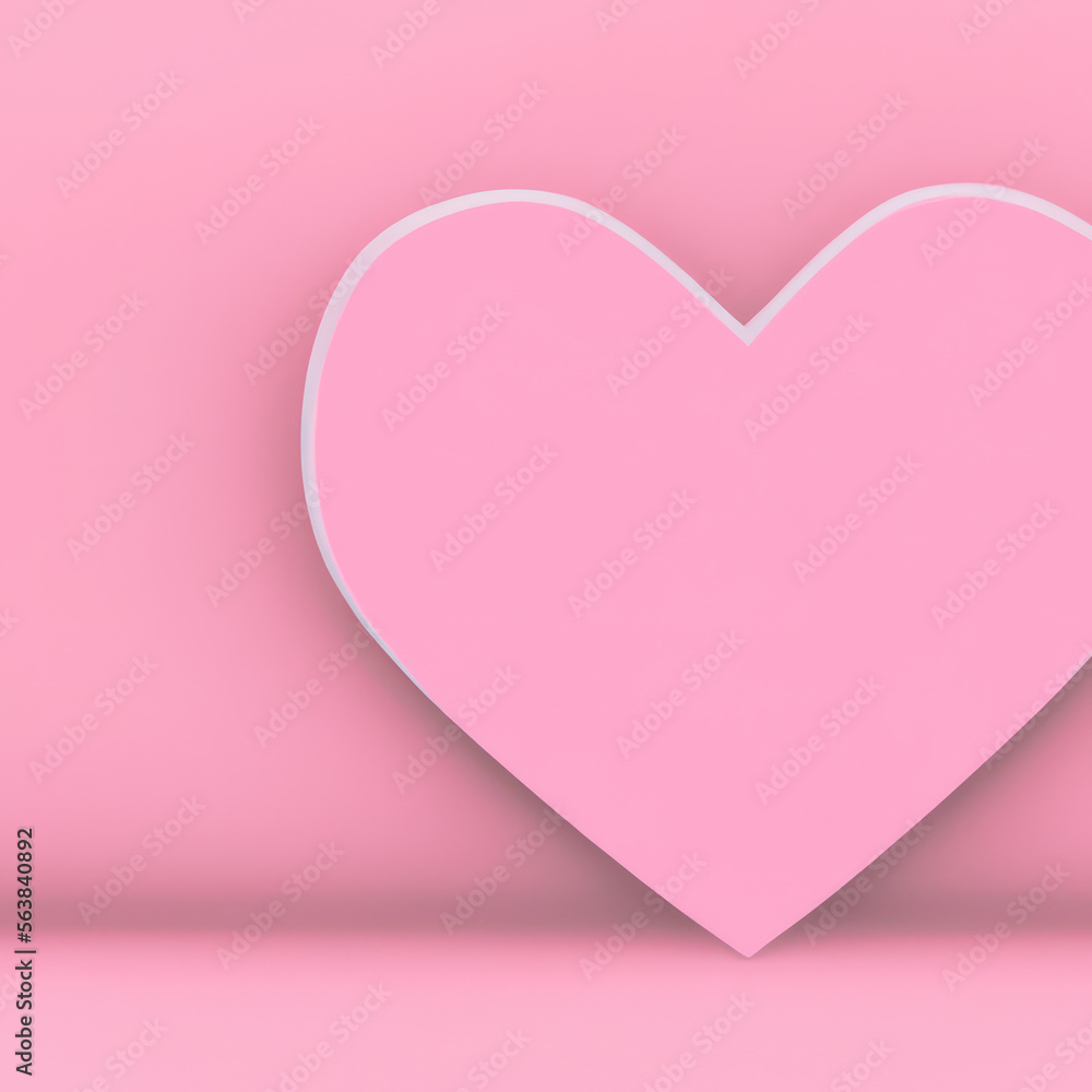pink heart on a pink background. Generative AI. 