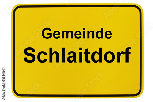 Illustration eines Ortsschildes der Gemeinde Schlaitdorf in Baden-Württemberg photo