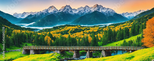 landscape with mountains