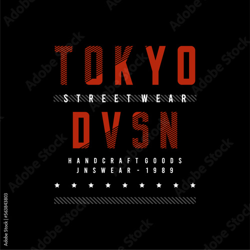 Design vector typography for t-shirt streetwear clothing. tokyo dvsn concept. perfect for printing modern t-shirt designs