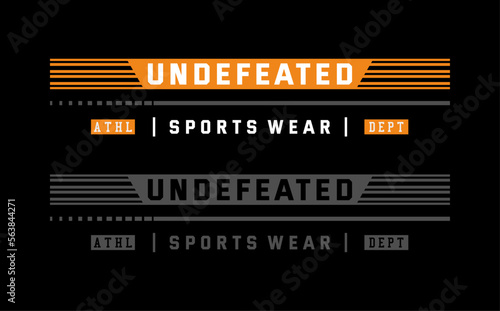 Undefeated vector typography for t-shirt. perfect for simple style photo