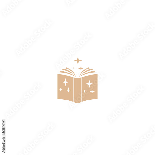 Magic Spells book glyph logo icon isolated on white background