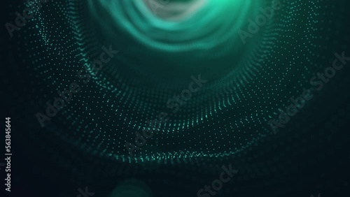 Abstract digital tunnel dot strings 3d background
