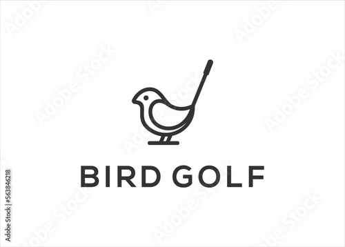 bird golf logo design vector template