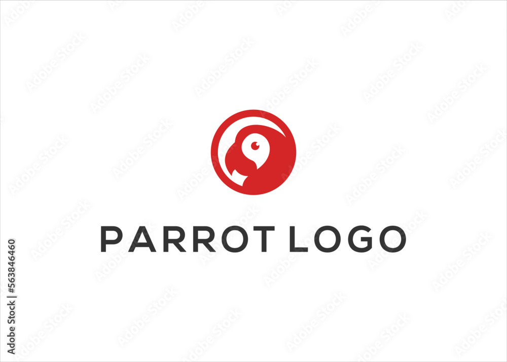 Parrot Logo Design Vector Illustration Template