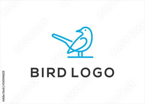  Bird logo template with line art style