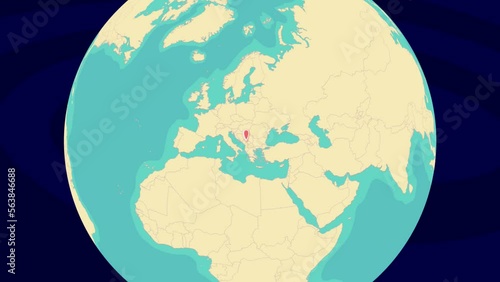 Zooming To Bijelo Polje Location On Stylish World Globe
 photo