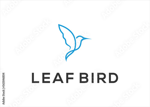 leaf bird logo design vector illustration template