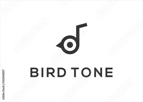 Creative bird logo tone music design vector icon illustration