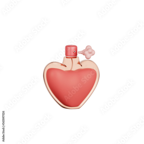 valentine heart perfume 3d Illustration