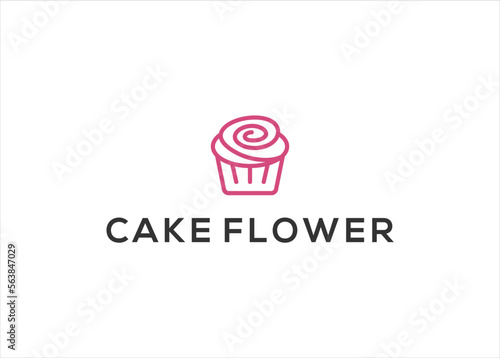 flower cake bakery logo design template