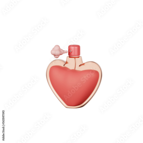 valentine heart perfume 3d Illustration