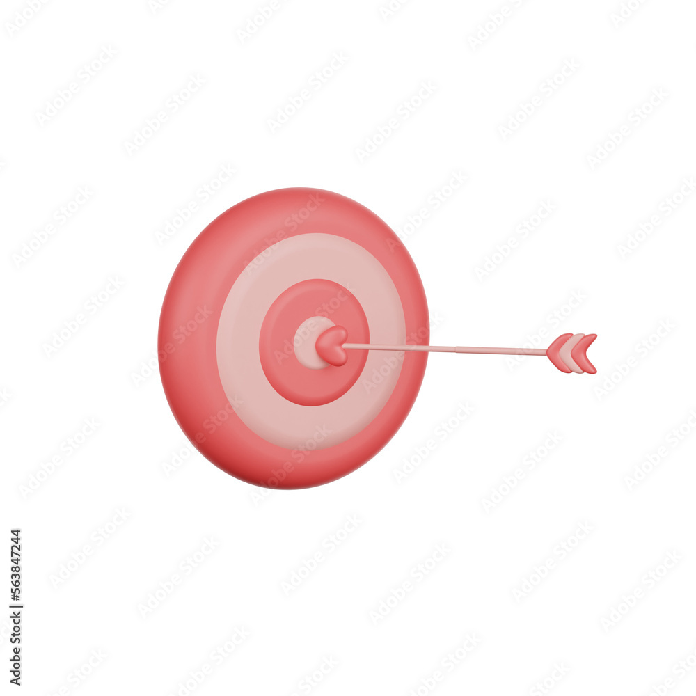 valentine target love 3d Illustration