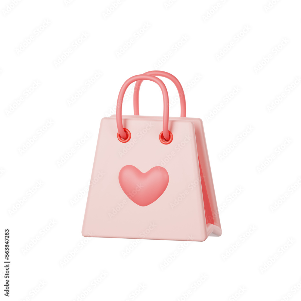 valentine bag 3d Illustration valentine bag 3d Illustration