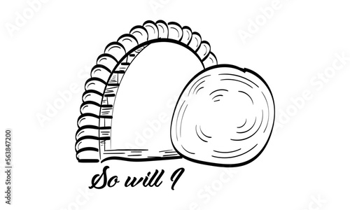 Scripture Illustration for Tattoo design. The message of the Gospel of Jesus Christ. Bible lesson for kids.