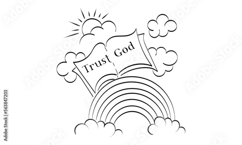 Scripture Illustration for Tattoo design. The message of the Gospel of Jesus Christ. Bible lesson for kids.