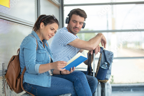 Photography people waiting for the bus at station