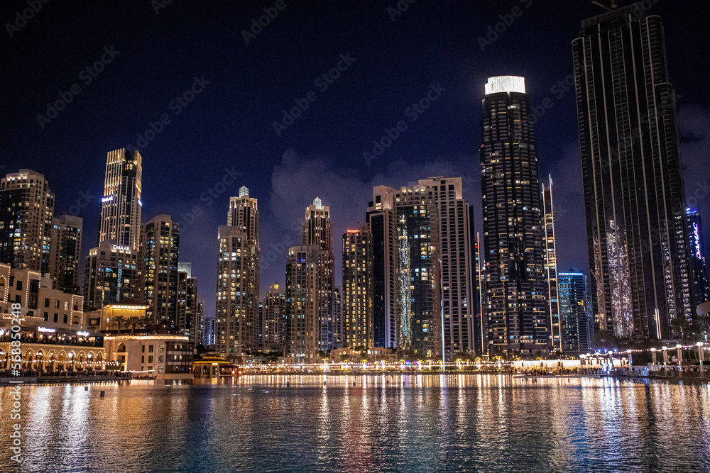 dubai mall and night towers from khalifa tower burj in emirates dubai mall and night towers from khalifa tower burj in emirates