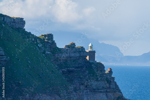 Close-up of the lighthouse at the cape of good hope, in south africa.