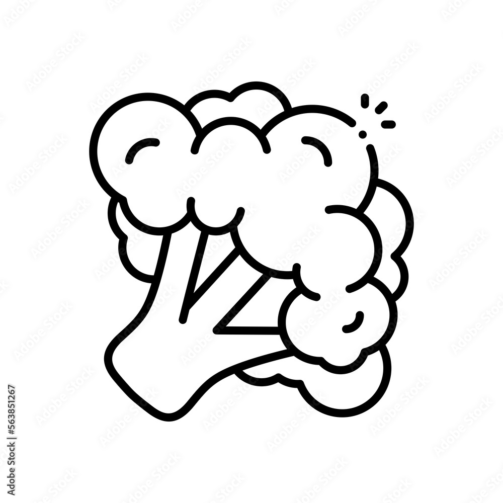 Brocoli vector icon blue outline style Brocoli vector icon blue outline style