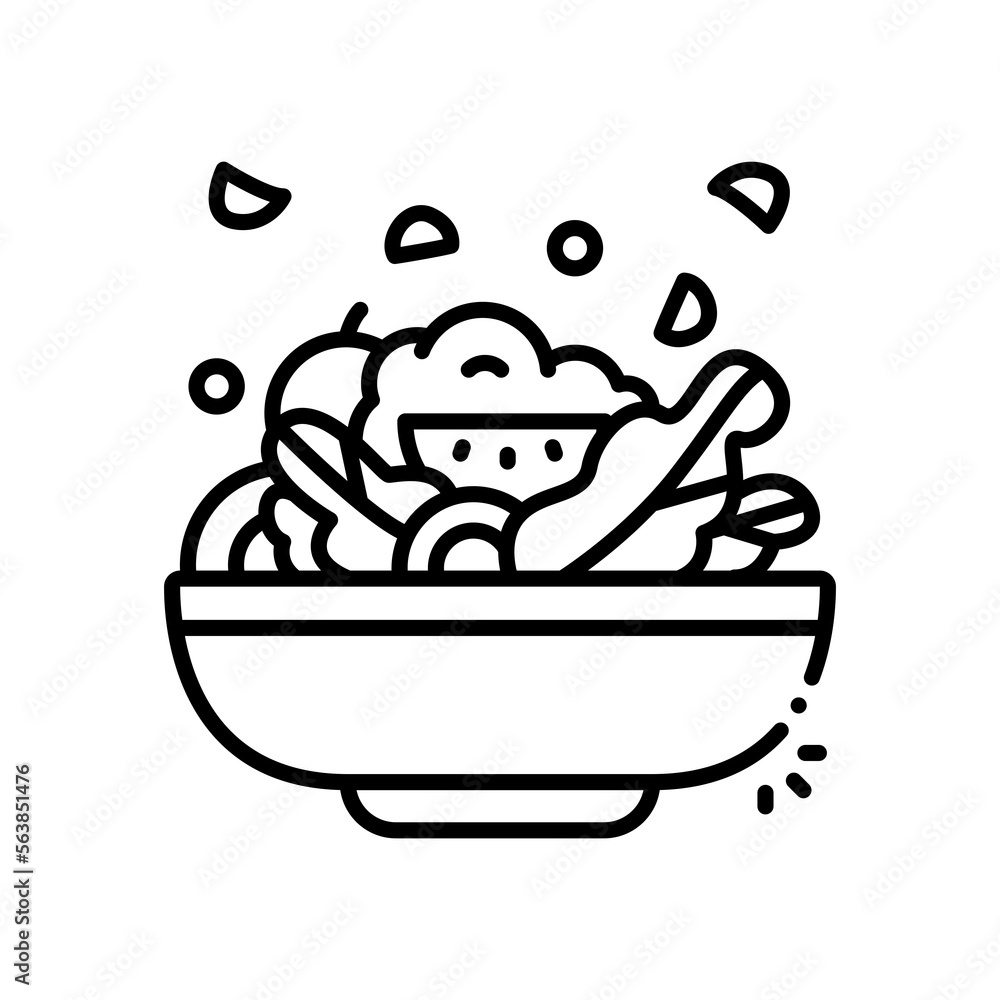 Salad vector icon blue outline style Salad vector icon blue outline style