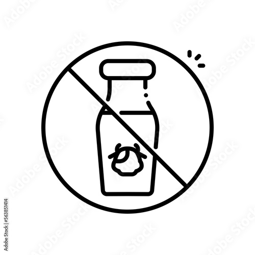No milk vector icon blue outline style