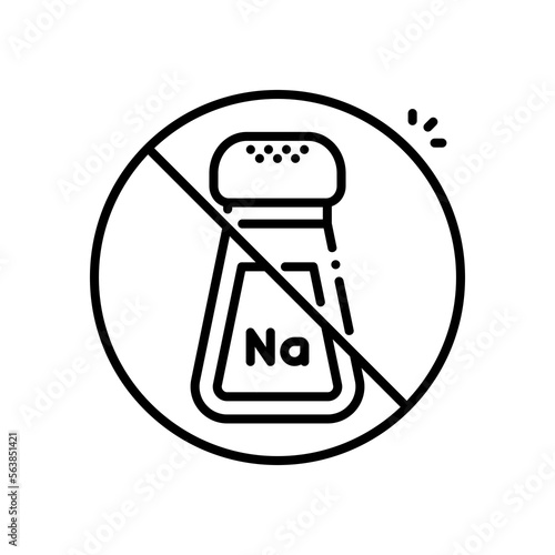 No sodium vector icon blue outline style