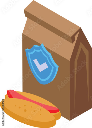 Fast food critic icon isometric vector. Safety restaurant. Cooking control