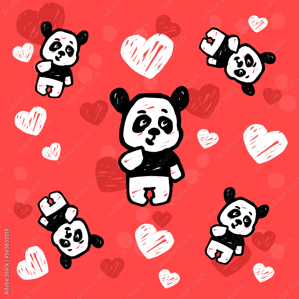 Hand drawn background. Kung Fu Panda. Vector fashion backgrounds. Hand drawn background. Kung Fu Panda. Vector fashion backgrounds.