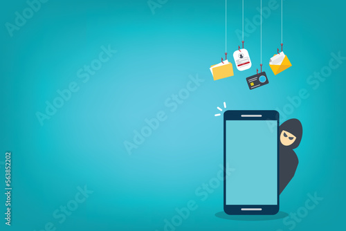 Hacker stealing confidential data, personal information and credit card detail. Hacking concept.