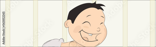 baby laughing cute and adorable on the bed