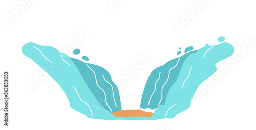 Sea Opening Up Creating A Land Passage. Parting Of The Red Sea, Moses Exodus Route. Conceptual Theme For Biblical Story