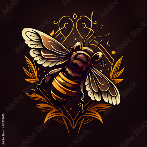 Bee logo illustrations design.