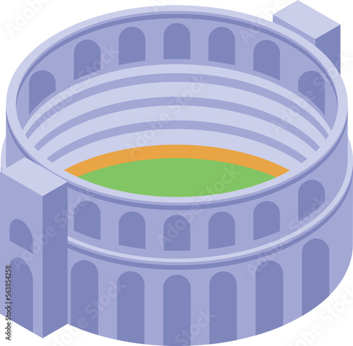 Culture amphitheater icon isometric vector. City travel. Old religion