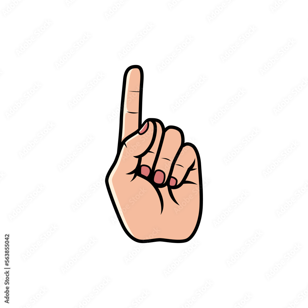 Index Finger Hand Sign Isolated on a white background. Icon Vector Illustration. Index Finger Hand Sign Isolated on a white background. Icon Vector Illustration.