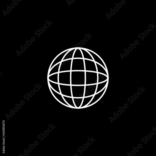 Internet icon symbol .Internet icon isolated on black background.