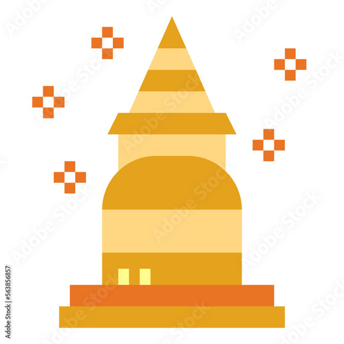 pagoda flat icon style