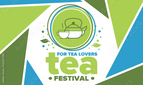 Tea Festival. For tea lovers. Event for professionals in the tea industry. Tea ceremony. Delicious leaf tea. Cafes and restaurants. Trainings for baristas from staff schools. Creative Illustration
