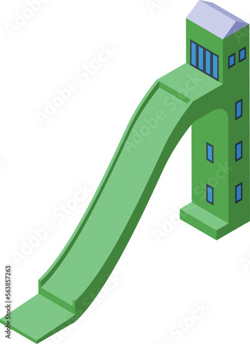 Ski jump track icon isometric vector. Winter sport. Active snow