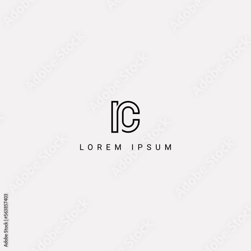 Modern creative luxury letter RC CR logo initial based Monogram icon vector.